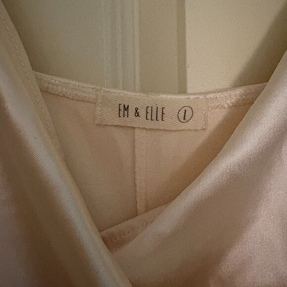 Shiny Gold/Cream Body Con Mini Dress - Picture 5 of 6